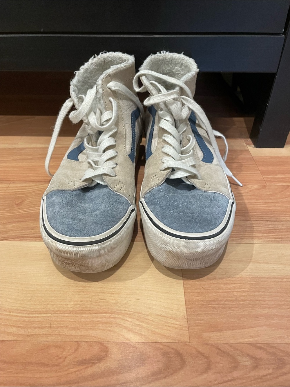 Vans Women's High-Top Suede & Canvas Sneakers in Blue and Cream